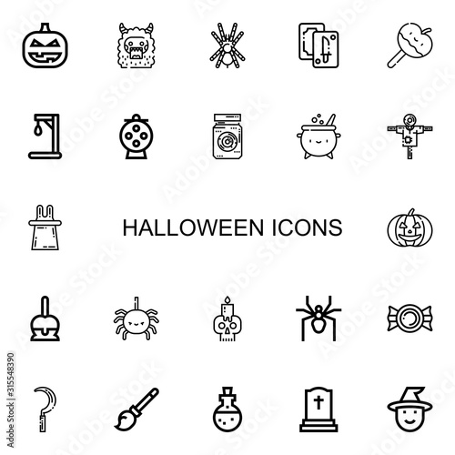 Editable 22 halloween icons for web and mobile