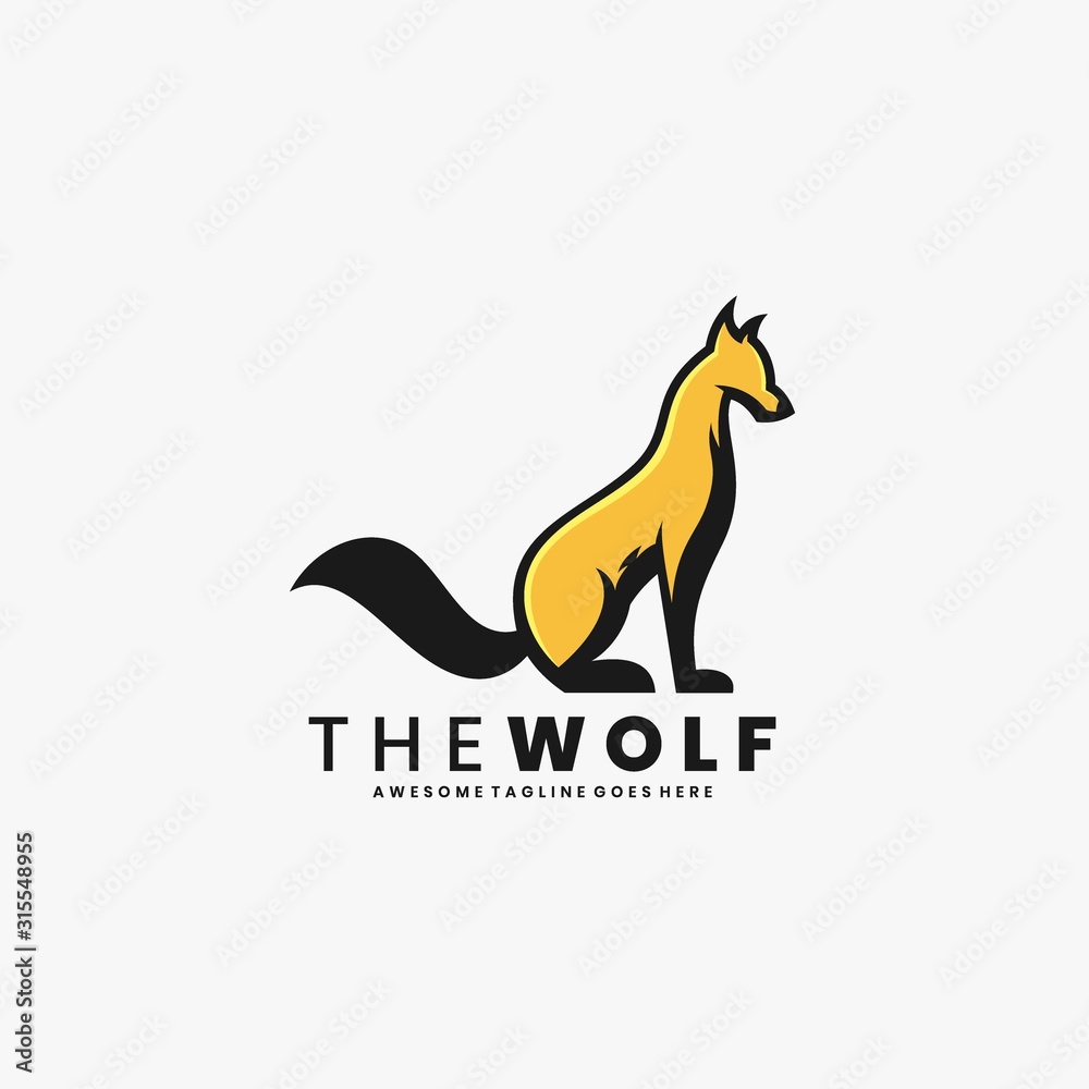 Vector Logo Illustration The Wolf Mascot Cartoon Vector Logo Illustration The Wolf Mascot Cartoon