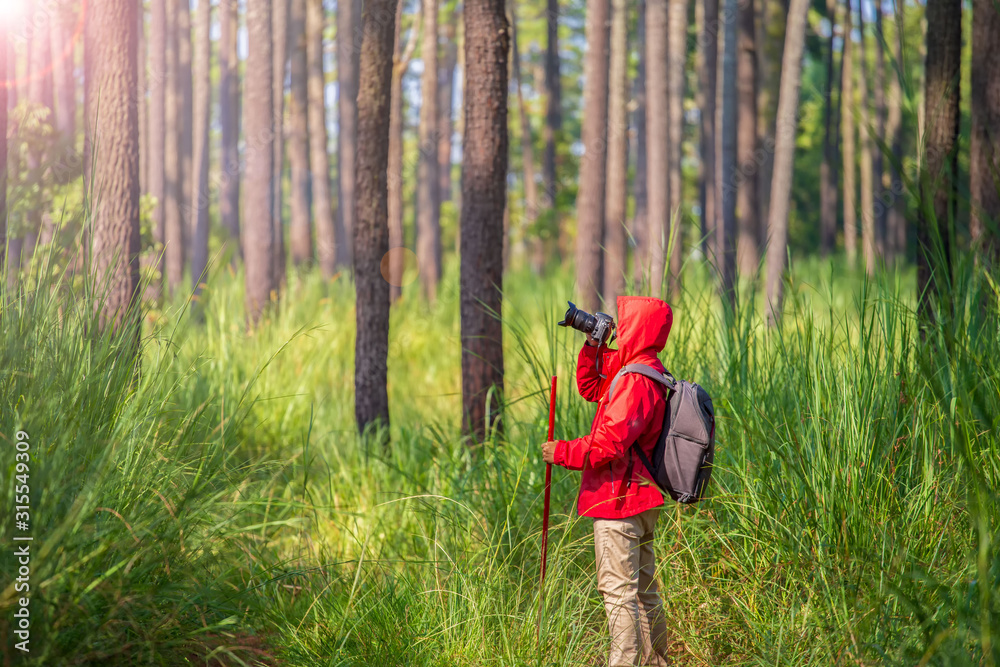 Photographers enjoying nature in the morning Photographers enjoying nature in the morning