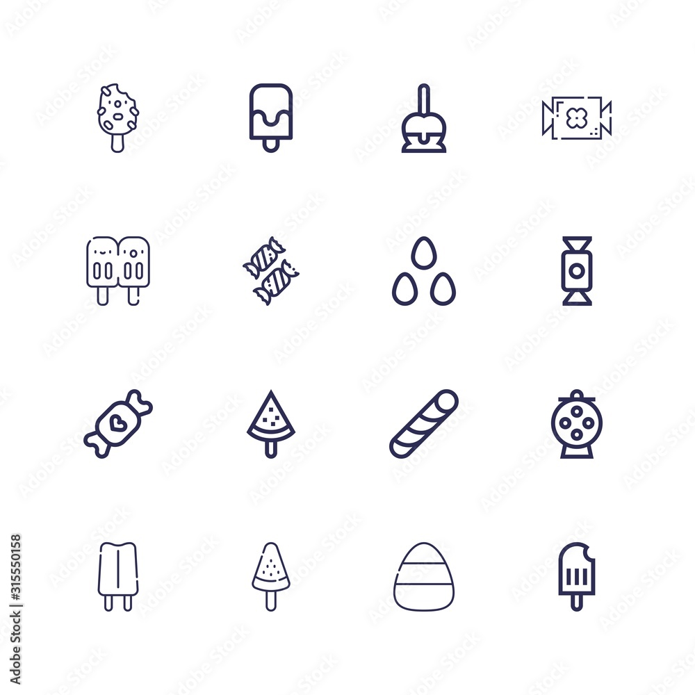 Editable 16 lolly icons for web and mobile