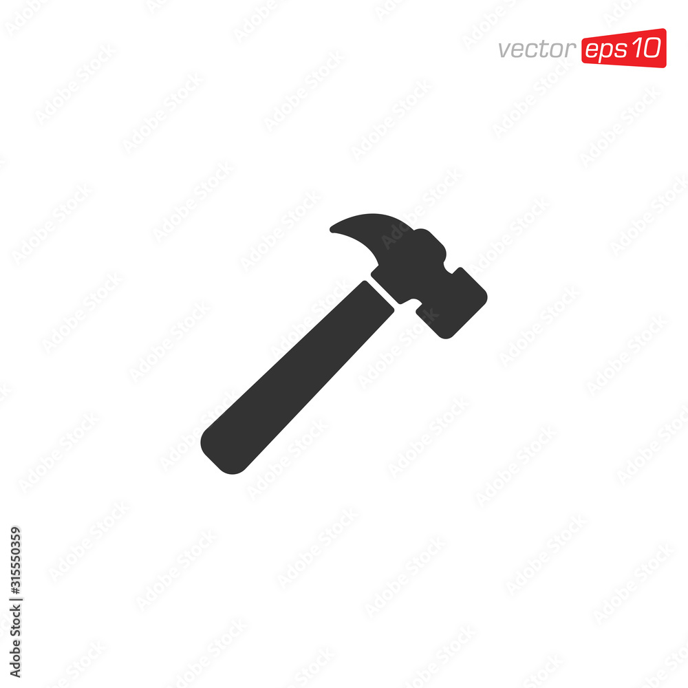 Hammer Icon Design Illustration Vector Hammer Icon Design Illustration Vector