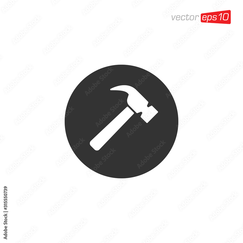 Hammer Icon Design Illustration Vector Hammer Icon Design Illustration Vector