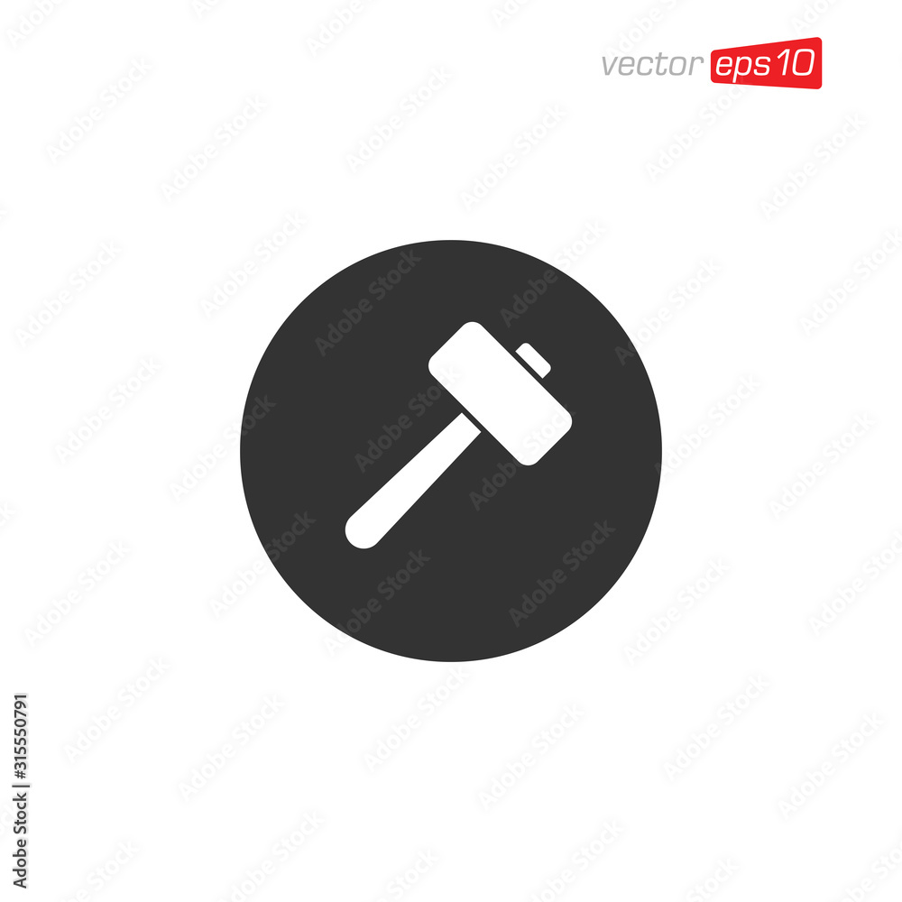 Hammer Icon Design Illustration Vector Hammer Icon Design Illustration Vector