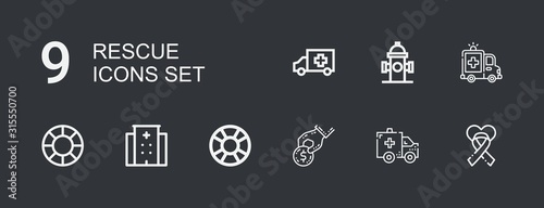 Editable 9 rescue icons for web and mobile