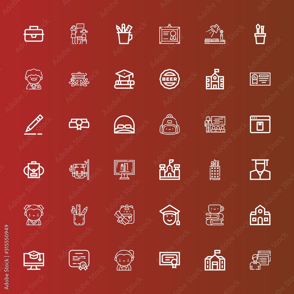 Editable 36 student icons for web and mobile Editable 36 student icons for web and mobile