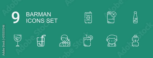 Editable 9 barman icons for web and mobile