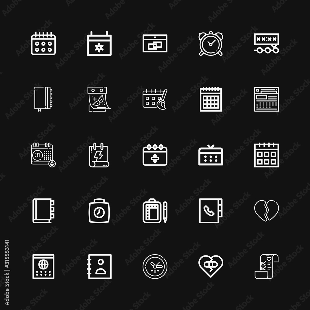 Editable 25 date icons for web and mobile Editable 25 date icons for web and mobile