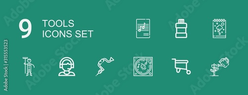 Editable 9 tools icons for web and mobile