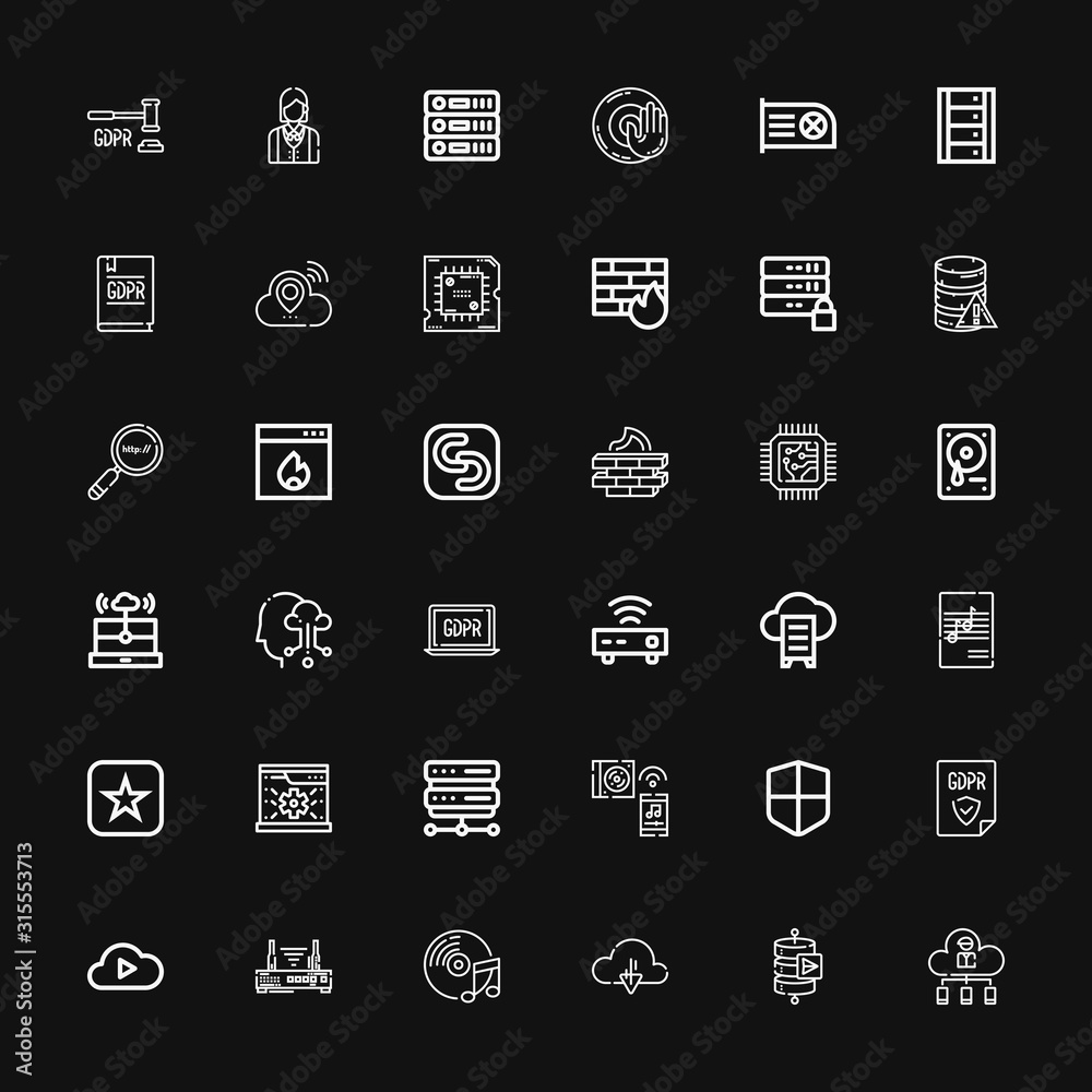 Editable 36 server icons for web and mobile Editable 36 server icons for web and mobile