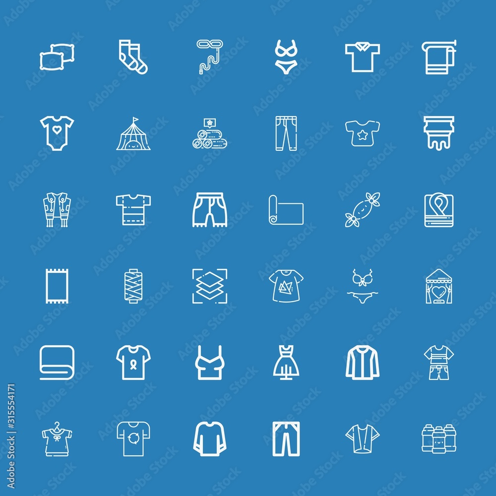 Editable 36 textile icons for web and mobile