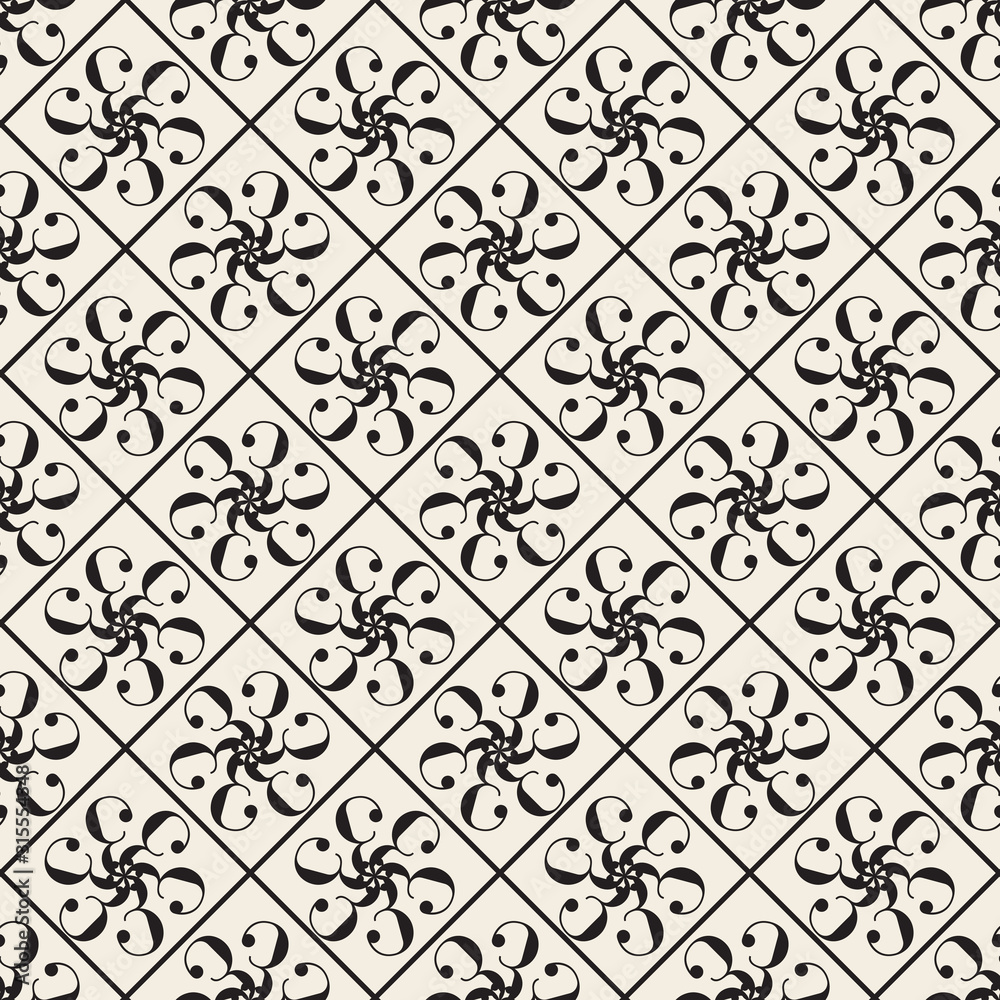 Obraz premium seamless classic flower pattern background in grid line