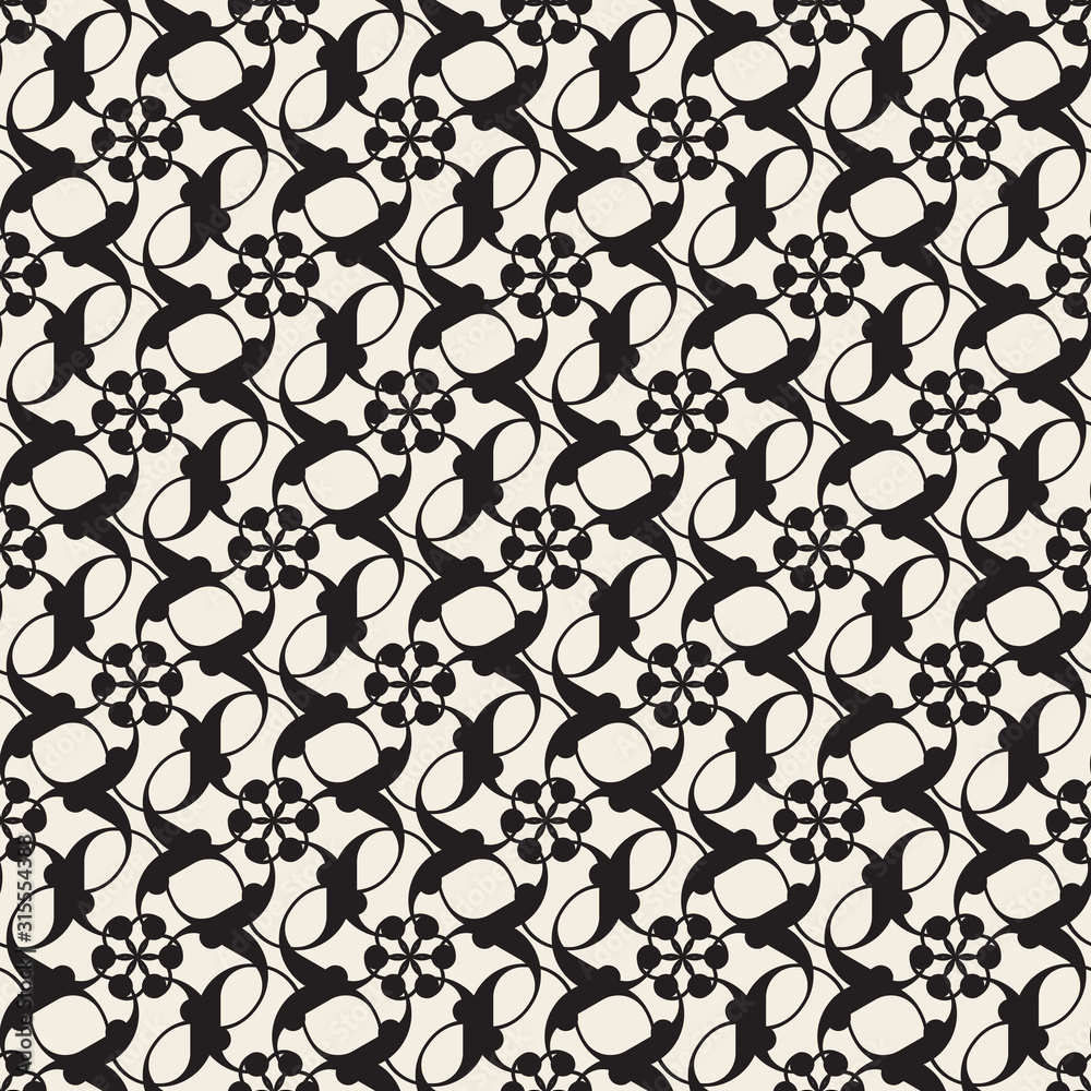seamless flower pattern background from link circle shape