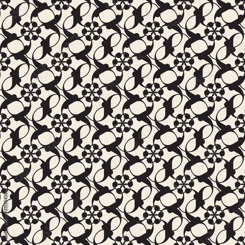 Obraz na płótnie seamless flower pattern background from link circle shape w salonie