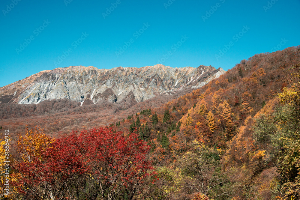 秋の大山南壁（大山隠岐国立公園）