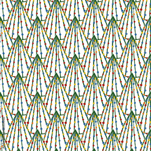 Obraz na płótnie seamless christmas pattern background with colorful pine tree w salonie