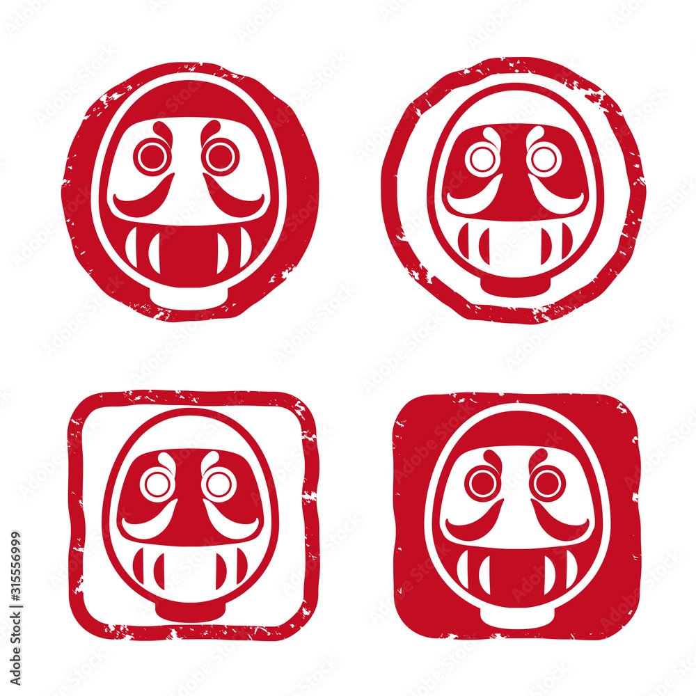 Obraz premium だるま・ハンコセット