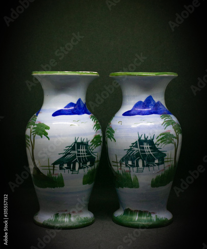 isolated vase white ceramic