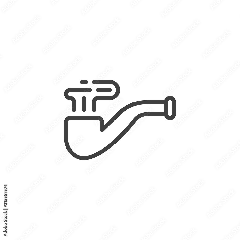 Cannabis smoking pipe line icon. linear style sign for mobile concept and web design. Marijuana pipe outline vector icon. Symbol, logo illustration. Vector graphics Cannabis smoking pipe line icon. linear style sign for mobile concept and web design. Marijuana pipe outline vector icon. Symbol, logo illustration. Vector graphics