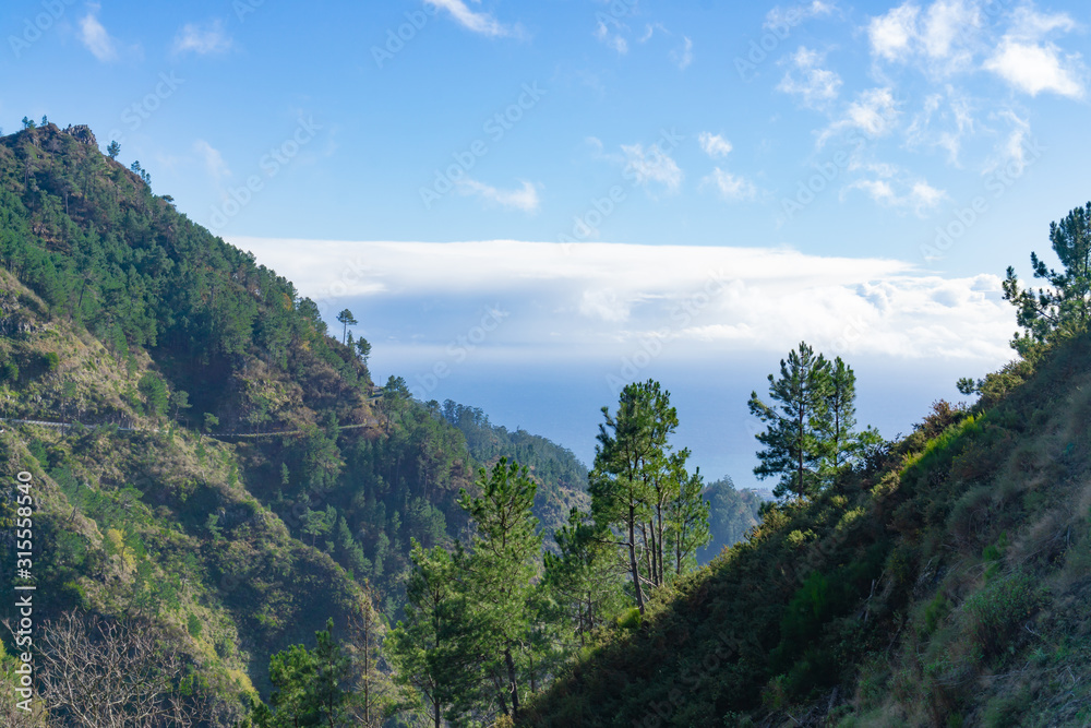Beautiful landscape in the high mountains of Madeira, Portugal