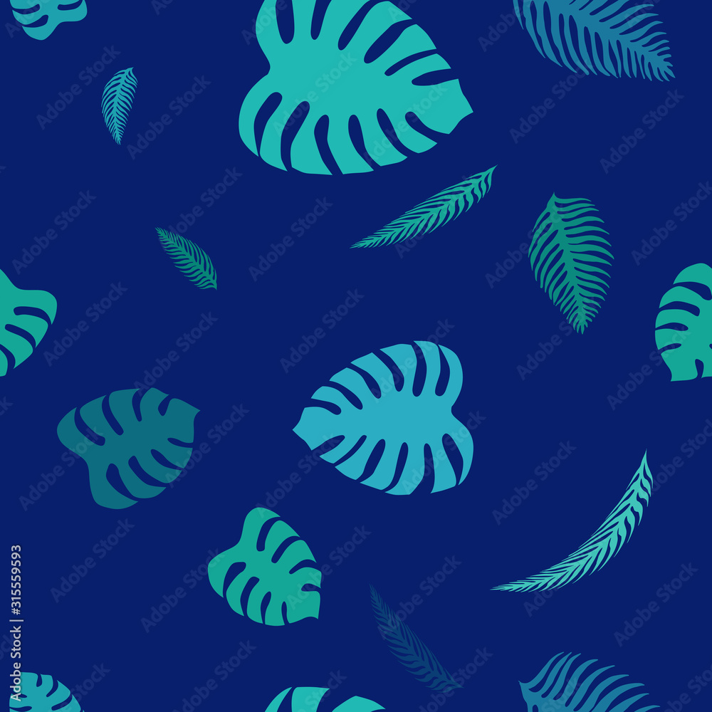 Obraz premium Seamless pattern. Illustration for backgrounds, card, posters, banners, Monstera textile prints, cover, web design. Eat healthy. Vector icons.