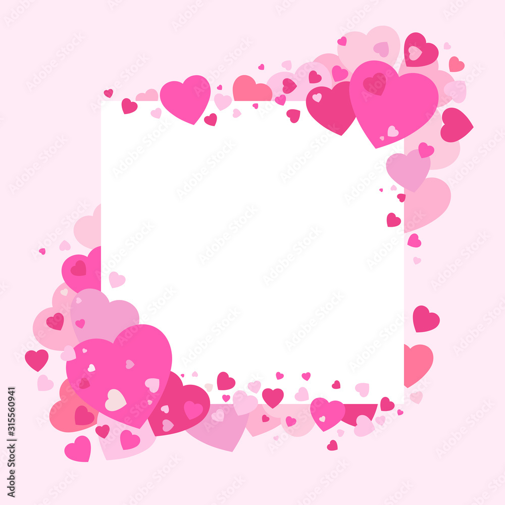 Vector Concept Valentine's Day Pink Heart Frame And Background Vector Concept Valentine's Day Pink Heart Frame And Background