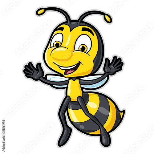 Bee cartoon character smiling