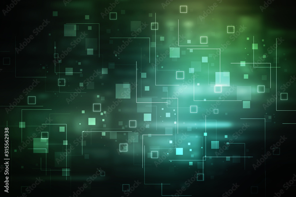 2d illustration Abstract futuristic electronic circuit technology background