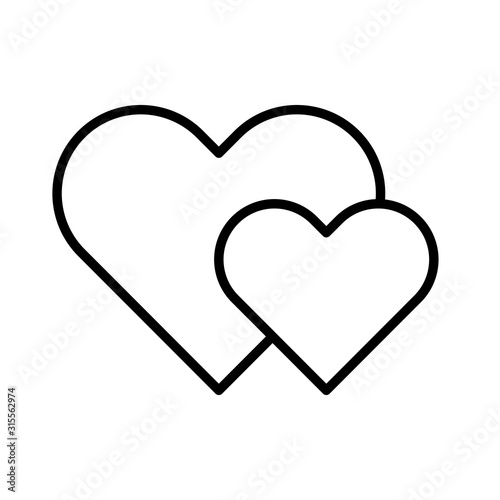 cute hearts love line style isolated icon