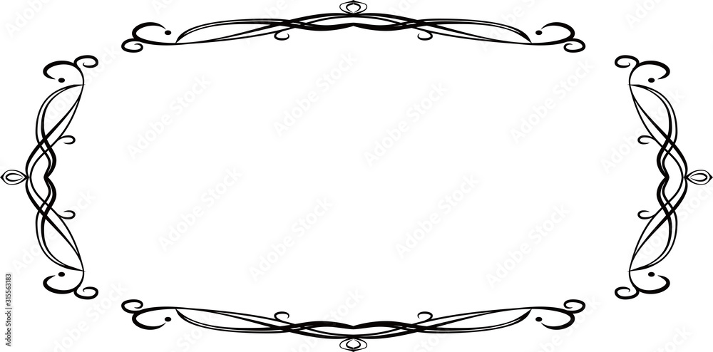 Horizontal rectangular antique pattern frame