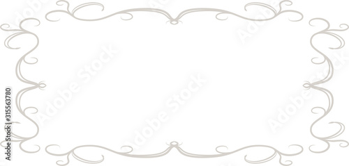 White Horizontal rectangular antique pattern frame