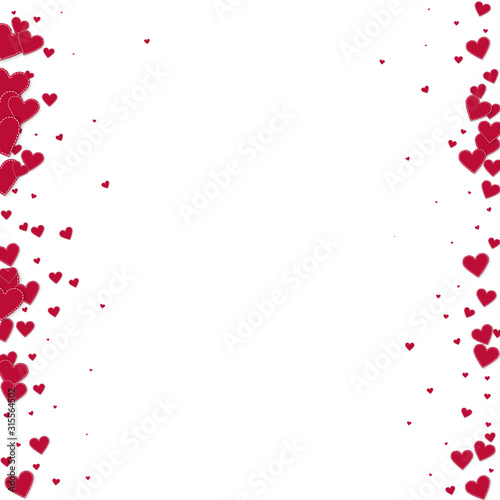 Wallpaper Mural Red heart love confettis. Valentine's day borders  Torontodigital.ca