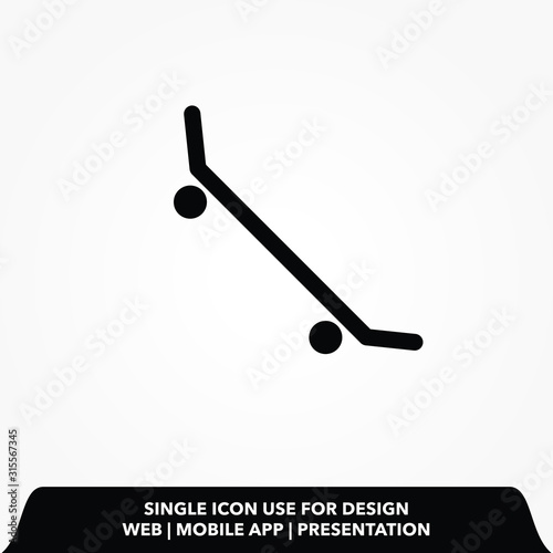 skateboard line icon design. skateboard vector illustration.