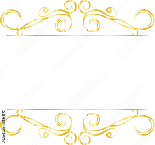 Gold Top and bottom antique pattern frame