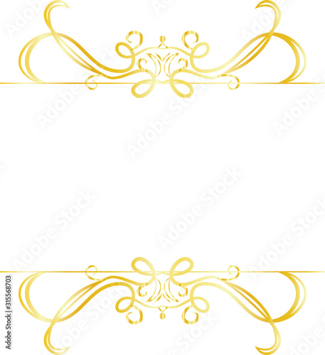 Gold Top and bottom antique pattern frame