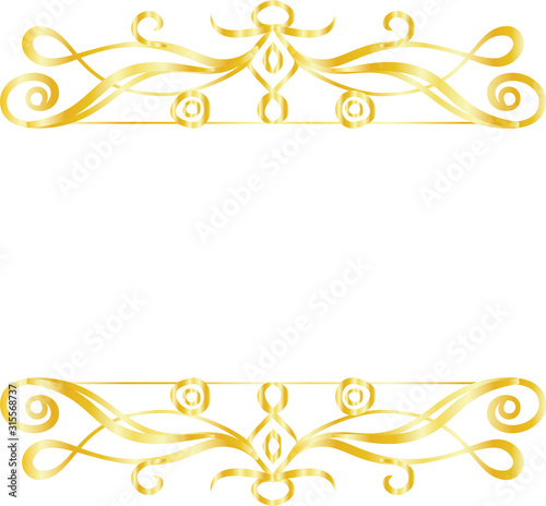 Gold Top and bottom antique pattern frame