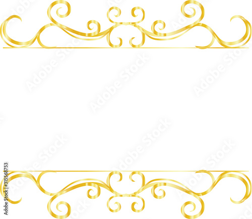 Gold Top and bottom antique pattern frame