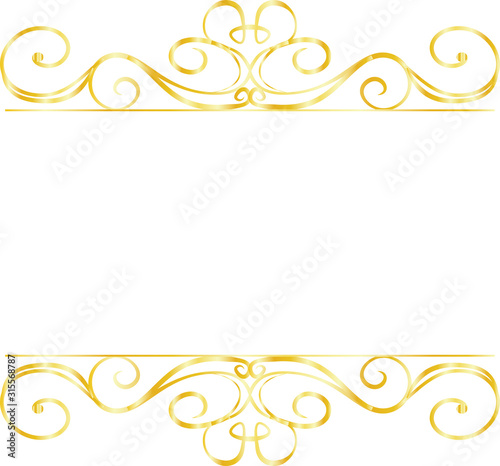 Gold Top and bottom antique pattern frame