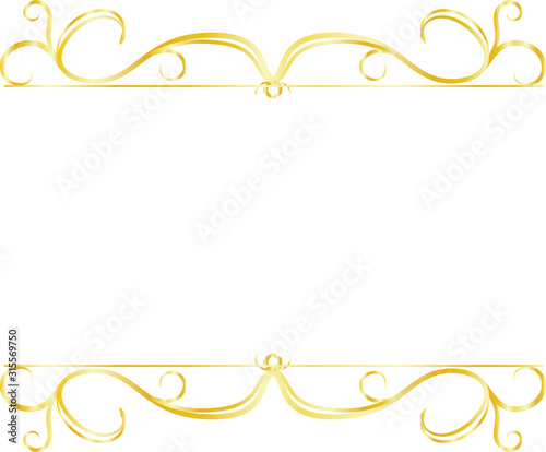 Gold Top and bottom antique pattern frame