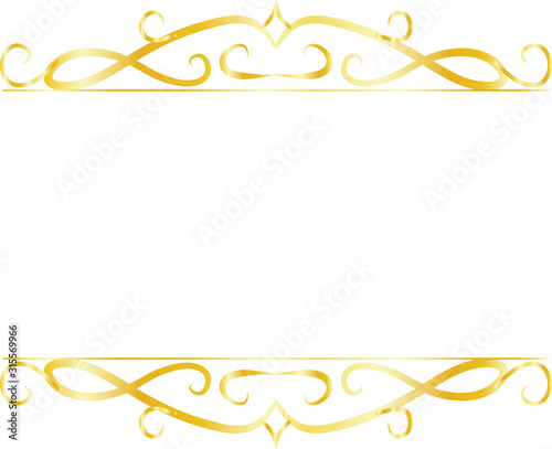 Gold Top and bottom antique pattern frame