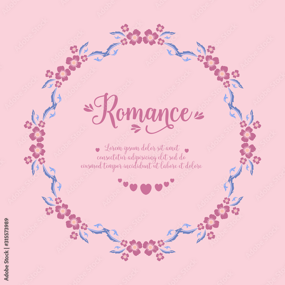Beautiful decorative of seamless leaf and floral frame, for romance invitation card design. Vector
