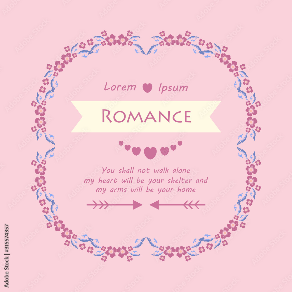 Beautiful decorative of seamless leaf and floral frame, for romance invitation card design. Vector Beautiful decorative of seamless leaf and floral frame, for romance invitation card design. Vector