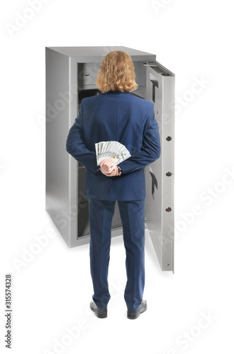 Modern safe on white backgr...
