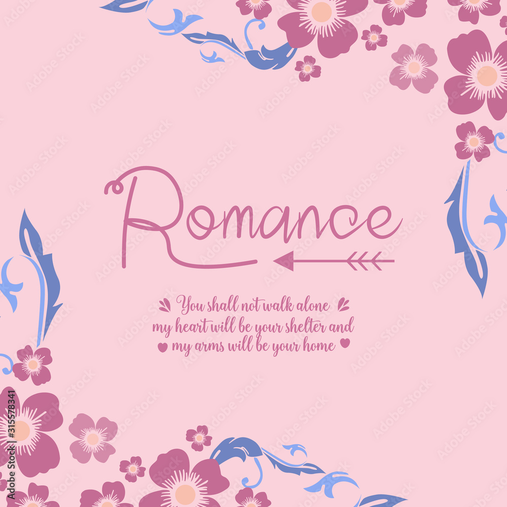 Beautiful pink wreath frame Decoration for elegant romance invitation card decor. Vector