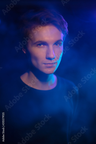 male neon portrait.