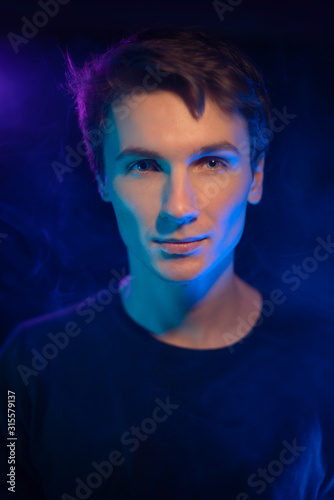 male neon portrait.