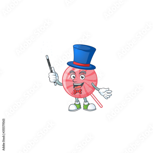 A picture of pink round lollipop performance as a Magician