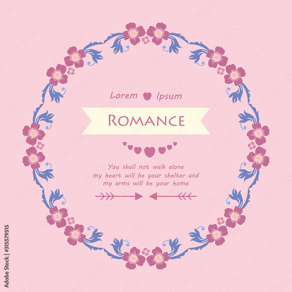 Elegant ornament leaf and floral frame, for unique romance invitation card design. Vector Elegant ornament leaf and floral frame, for unique romance invitation card design. Vector