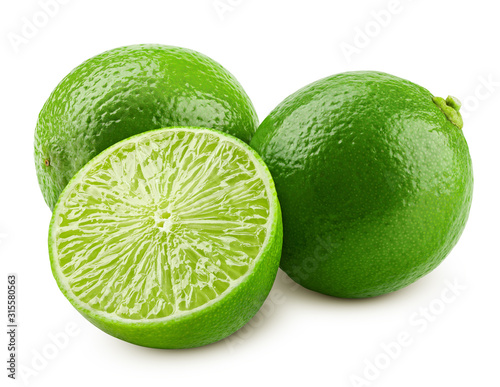 lime isolated on white background, clipping path, full depth of field