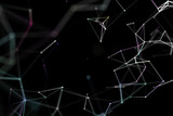 Abstract science background. Molecules technology with polygonal shapes, connecting dots and lines. Big data visualization.  Connection structure concept. 