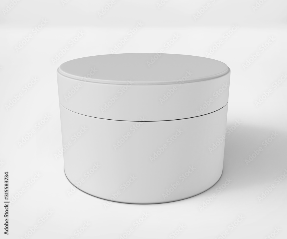 Blank white cosmetic jar mockup with cap, Realistic packaging mockup template, 3d rendering isolated on light background Blank white cosmetic jar mockup with cap, Realistic packaging mockup template, 3d rendering isolated on light background